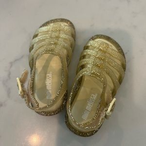Mini Melissa toddler gold sandals size 5